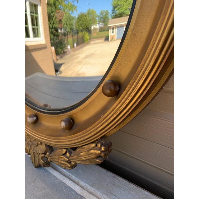 Mid 20th Century American Federal Giltwood Eagle Bullseye Convex Mirror For Sale In South Bend - Image 6 of 11