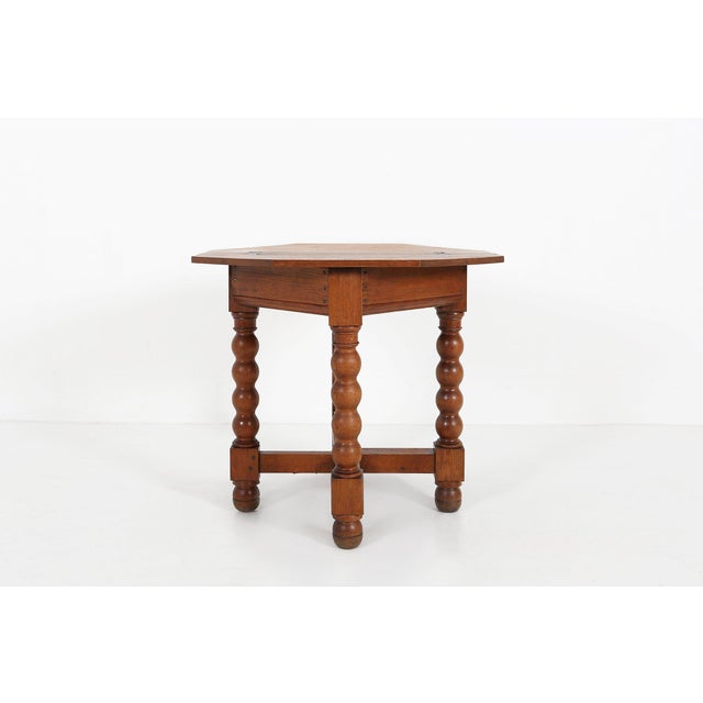 Antique French Octangular Folding Table in Oak, 1850 For Sale - Image 13 of 14
