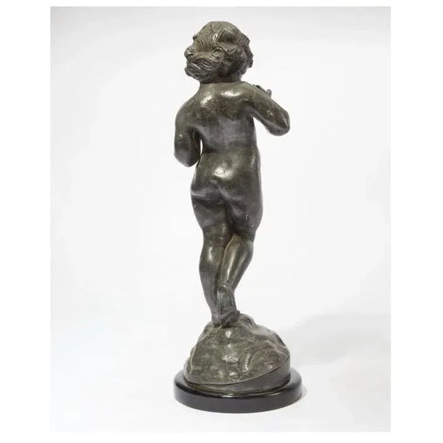 Figurative Lead Garden Putti, C. 1880-1900 For Sale - Image 3 of 3