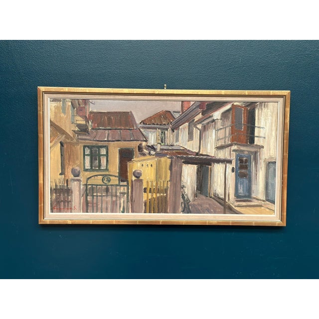 Gunnar Svensson, Urban Street, 1960s, Oil on Canvas, Framed For Sale - Image 8 of 16