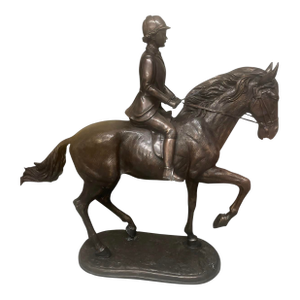 Antique-Style Bronze Equestrian Sculpture of a Young Rider