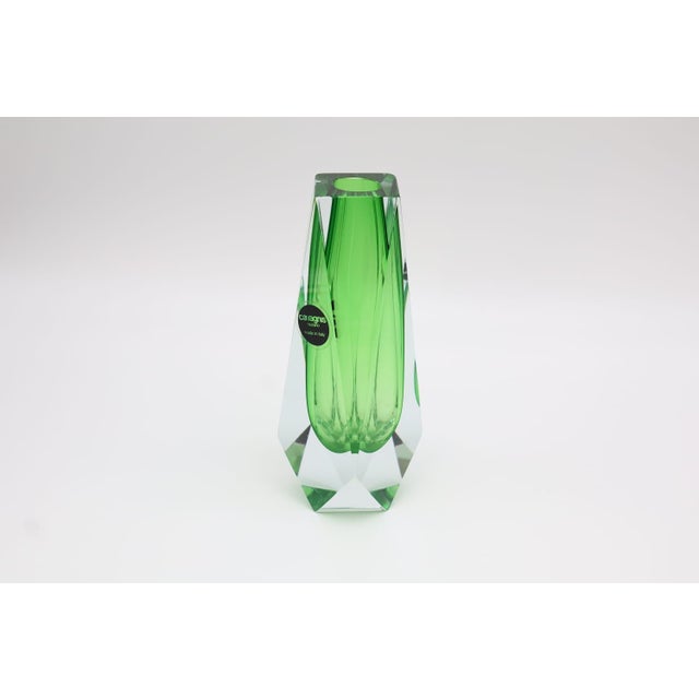 Murano Sommerso Faceted Vase by Alessandro Mandruzzato for Cavagnis, 1970, in Good conditions. Designed 1970 to 1979 This...