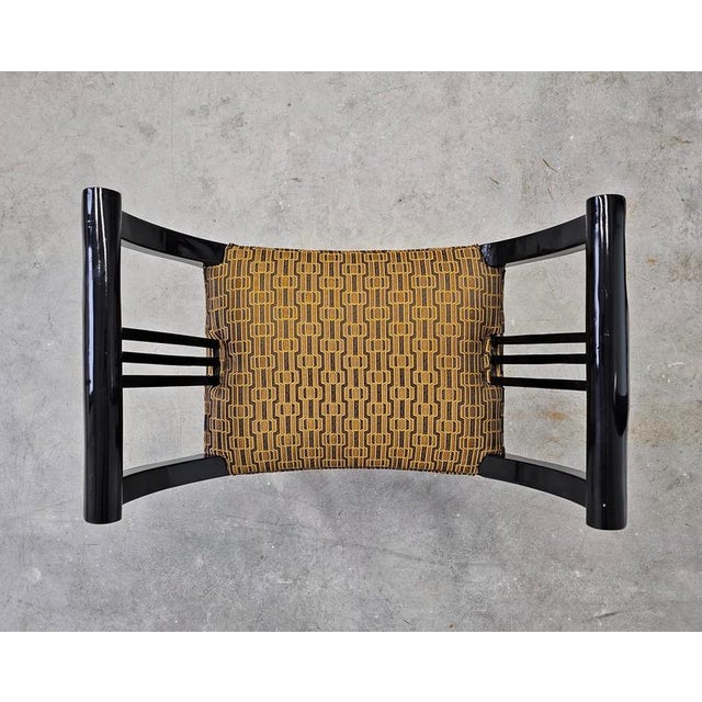 Set of Vienna Secession Gondola Stools in Black Lacquer, 1890s For Sale - Image 10 of 16