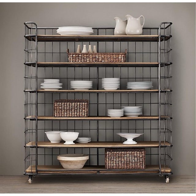 English Vintage Bakers Rack From Restoration Hardware Retired Collection For Sale - Image 3 of 3
