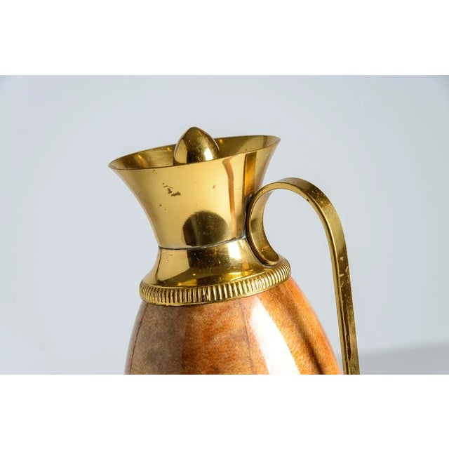 Aldo Tura Lacquered Goatskin & Brass Thermos 1960s For Sale In West Palm - Image 6 of 11