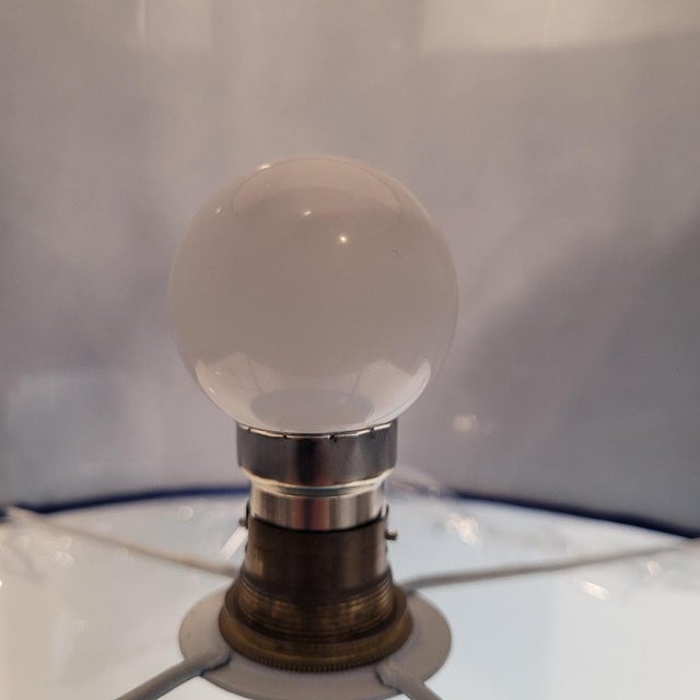 Art Deco Table Lamp in Blue Glass Sphere from Charles Schneider Workshop, France, 1940s For Sale - Image 12 of 18