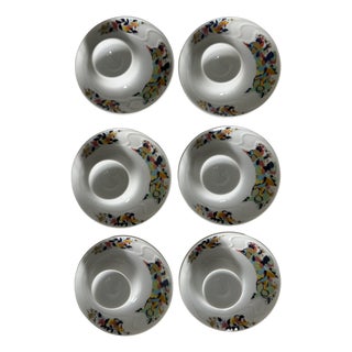 Abduction from the Seraglio Form Asimmetria Egg Cup with Tray by Bjørn Wiinblad for Rosenthal Studio Line Germany, 1980s, Set of 6 For Sale