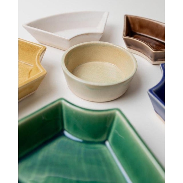 Brown Vintage Japanese Studio Ceramic Snack Bowls with Outer Shell and Integrated Tray, 1980s, Set of 2 For Sale - Image 8 of 14