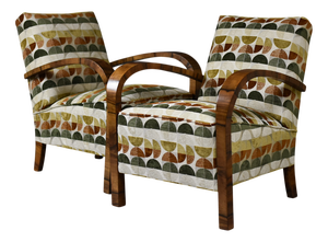 Large Art Deco Lounge Chairs, 1930s, Set of 2