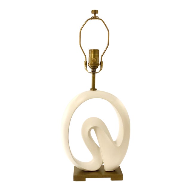 Jean Lois Deniot for Baker White Sculptural Chalcedony Table Lamp For Sale