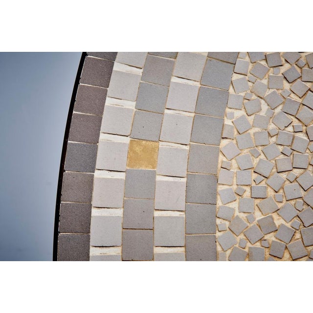 Round Mosaic Coffee Table with Brass Rim by Berthold Müller, 1950s For Sale - Image 6 of 8