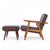 GETAMA Hans Wegner for Getama Ge-290 Mid Century Danish Teak High Back Lounge Chairs - Pair With Ottoman For Sale - Image 4 of 11