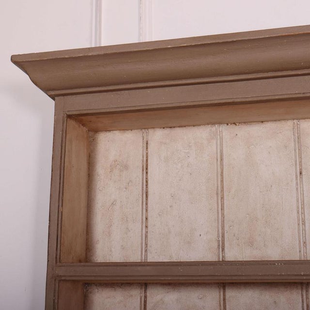 Large 19th C Country house pine dresser with centre dog kennel.1860 Base height - 98cm ,Shelf depth of top - 17cm This...
