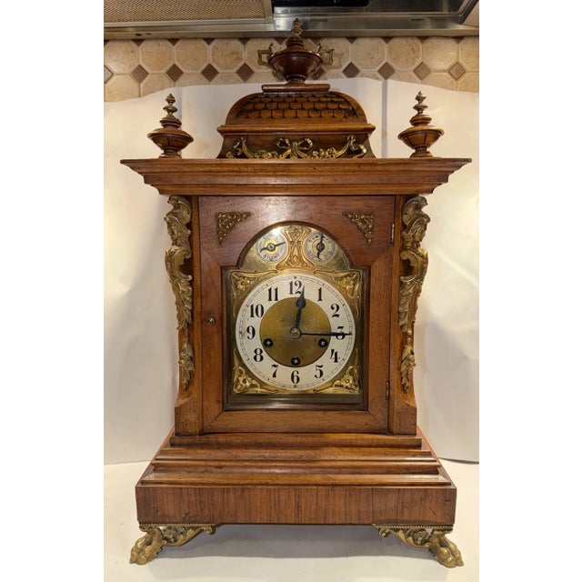 Antique Junghans German Bracket Mantel Clock Westminster Quarter Strike Chimes For Sale - Image 10 of 13