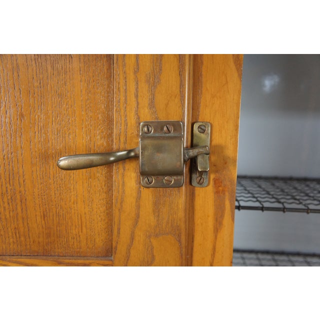 Antique American Oak Farmhouse Kitchen Pantry Ice Box Refrigerator Bar Cabinet For Sale - Image 14 of 14