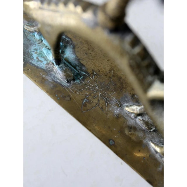 Vintage Chinese Brass Dragon Candlestick Holder For Sale - Image 12 of 13