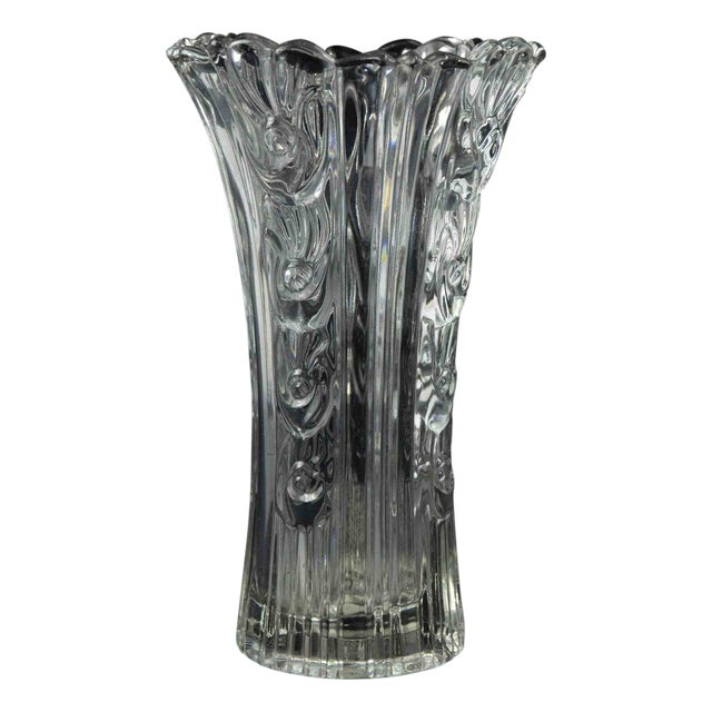 Vintage Clear Art Glass Vase, Italy, 1970s For Sale