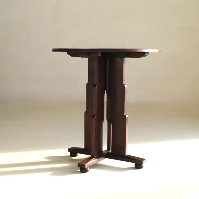 Dutch Amsterdam School Art Deco Side Table with Stepped Design and Ball Feet, 1920s For Sale - Image 18 of 18