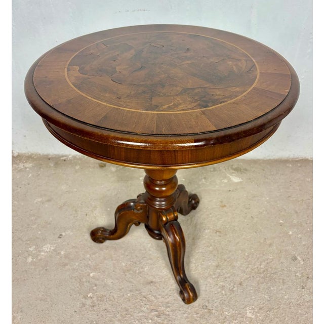 Round Occasional Table with Inlaid Top, 1920s For Sale - Image 6 of 11