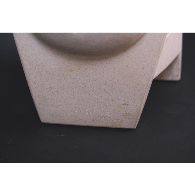 1980s Hugo Verheyen, Painful Memory Sculpture, 1980s, Limestone and Steel For Sale - Image 5 of 10