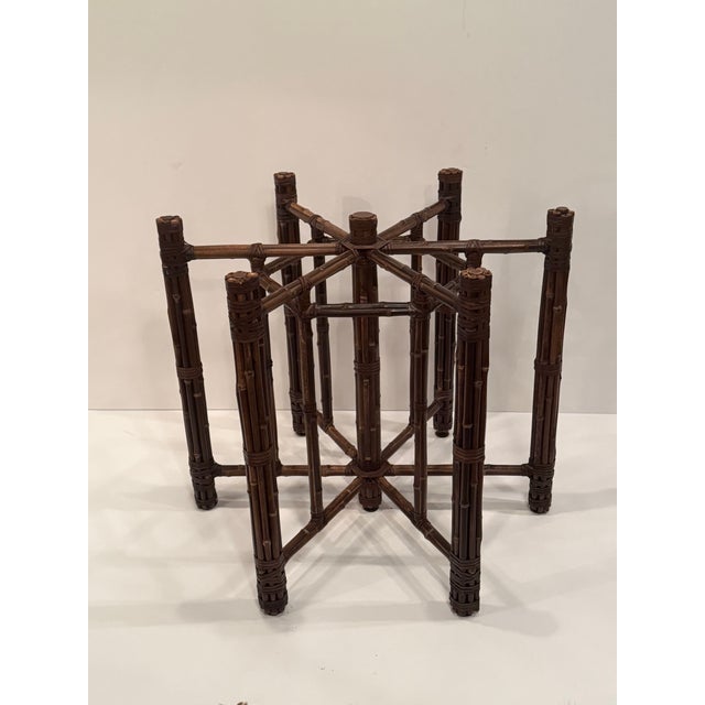 Contemporary McGuire Organic Modern Bamboo Leather Wrapped Dining Table Base For Sale - Image 3 of 9