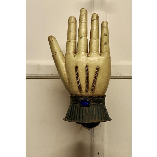 Large French Toleware Glove Makers Shop Trade Sign, 1890s For Sale - Image 7 of 9