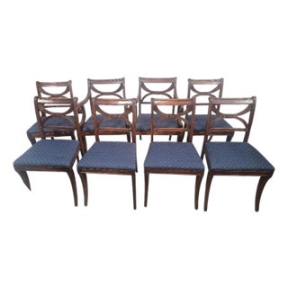 Early 20th Century Set of 8 Vintage Mahogany Dining Chairs For Sale