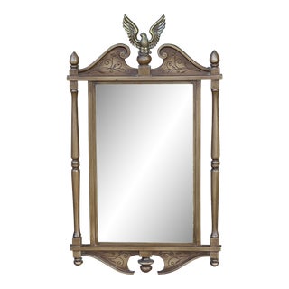 Vintage 1960's Syroco Federal Style Decorative Wall Mirror With Eagle Finial For Sale