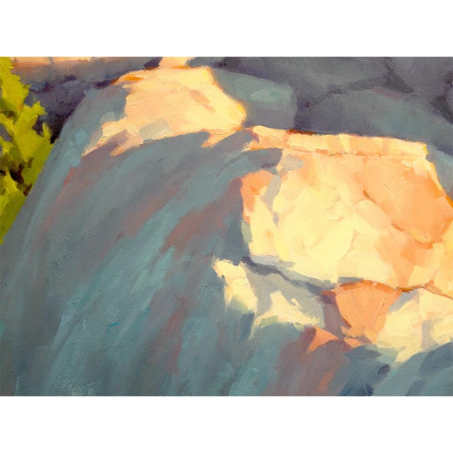 Narrow Range by Judd Mercer | Oil on panel Rocky landscape with trees and distant hills. For Sale - Image 4 of 5