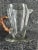 Vintage Carl Aubock Style Pitcher With Rattan Wrapped Handle and Attached Underplate For Sale In Los Angeles - Image 6 of 12