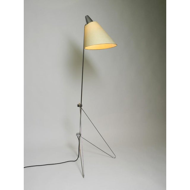 Beautiful original mid century modern metal chrome floor lamp. designed by the well-known designer josef hurka....