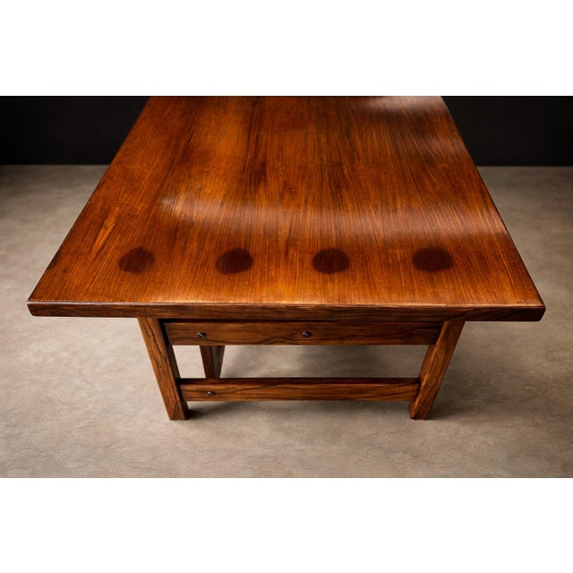 Brazilian Modern Rosewood Desk With Dual Drawers — Brazil, 1960s For Sale - Image 4 of 15