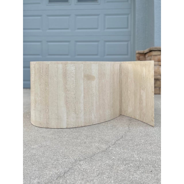Stone A Pair of Italian Modern ‘Quotation’ Travertine Coffee Tables For Sale - Image 7 of 12