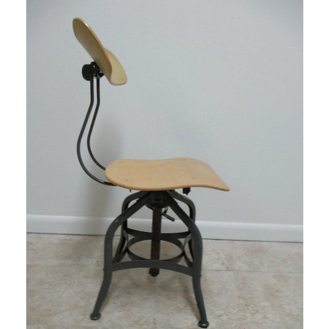Vintage Toledo Drafting Industrial Small Counter Swivel Bar Stool Chair AAA For Sale - Image 10 of 12