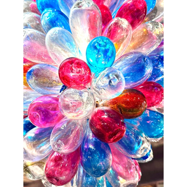 1990s Hand-Blown Multicolor Glass Pendant Light For Sale - Image 10 of 12