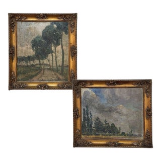 Set of 2 Framed Oil Paintings on Panel by Joseph F. DeCoene For Sale