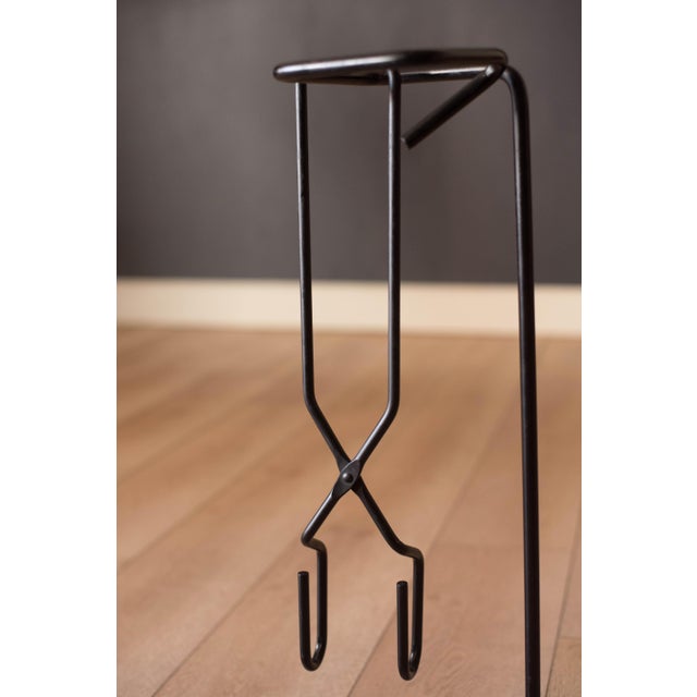 Mid-Century Modern Mid Century Modern Sculptural Four Piece Black Cast Iron Fireplace Tool Set For Sale - Image 3 of 8