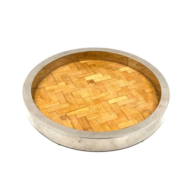 Hollywood Regency Bamboo and Brass Tray, Italy, 1970s For Sale - Image 10 of 12
