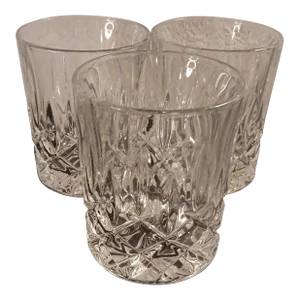 1990s Waterford Crystal Lismore Pattern Tumblers- Set of 3