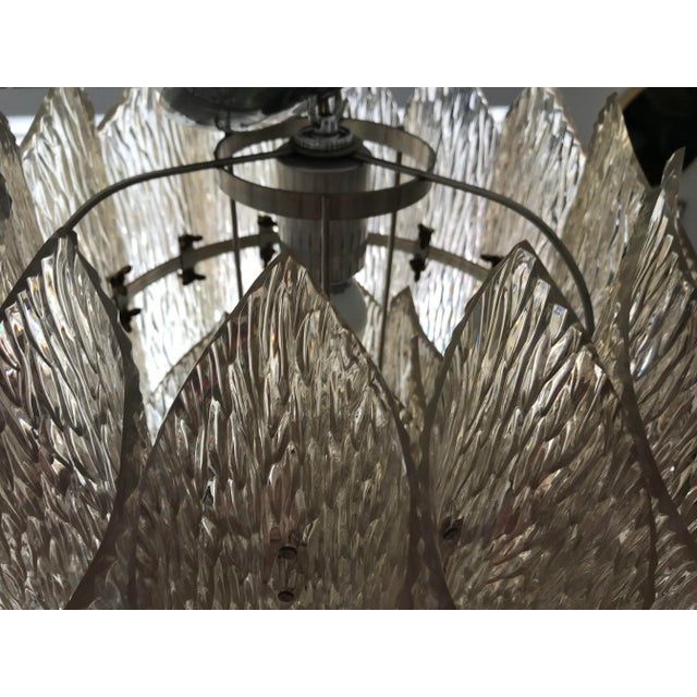 Kalmar Large Folded Acrylic Lucite Clear Hard Wired Chandelier in the Style of Kalmar For Sale - Image 4 of 8