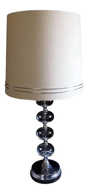Vintage Chrome & Pressed Glass Table Lamp, 1970s