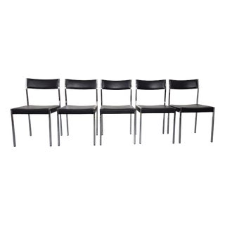 Minimalist Side Chairs by Ernst Lauclair for Girsberger, Switzerland, 1960s, Set of 5 For Sale