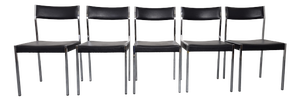 Minimalist Side Chairs by Ernst Lauclair for Girsberger, Switzerland, 1960s, Set of 5