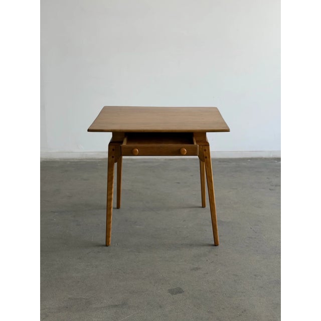 Antique Honey Oak Table With Center Drawer For Sale - Image 13 of 18