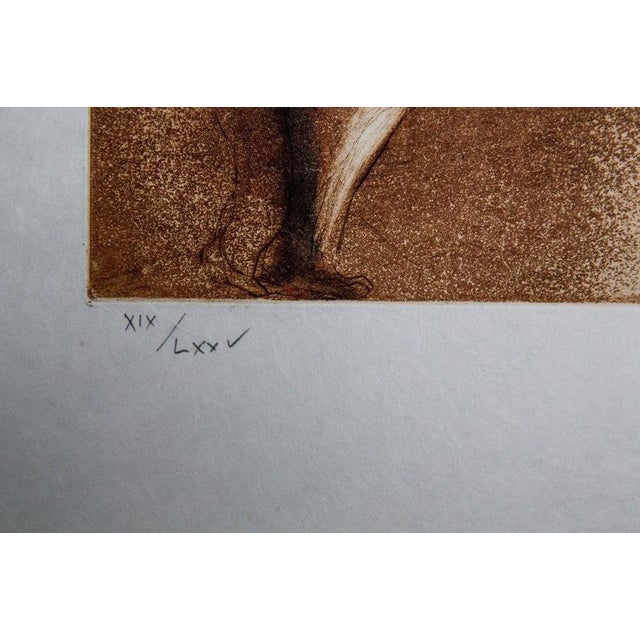 Modern Jean-Marie Guiny, Lanceur de javelot, Nude, Etching For Sale - Image 3 of 5