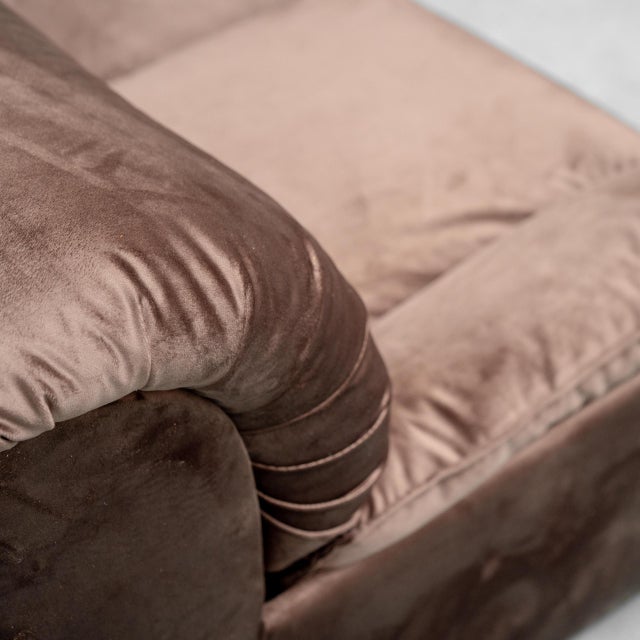 Vintage Brown Velvet Armchairs, 1970s, Set of 2 For Sale - Image 9 of 12