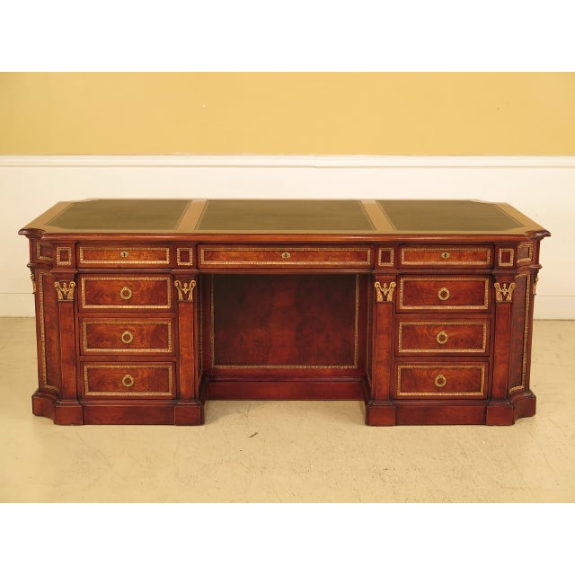 French Empire Style Leather Top Mahogany Executive Partners Desk Chairish