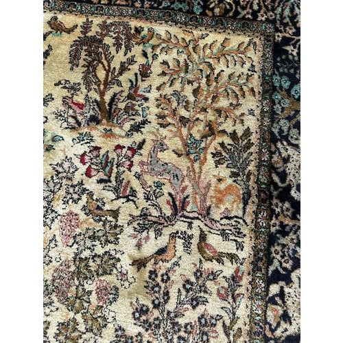 Vintage Garden Design Silk Qom Rug, 1960s For Sale - Image 12 of 18
