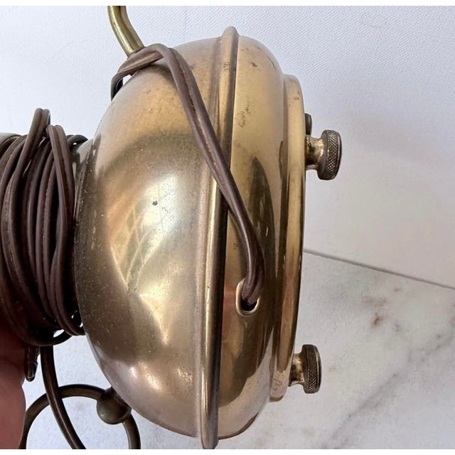 Vintage Early American Electric Brass Gas Oil Lamp Genie Lamp For Sale - Image 11 of 11