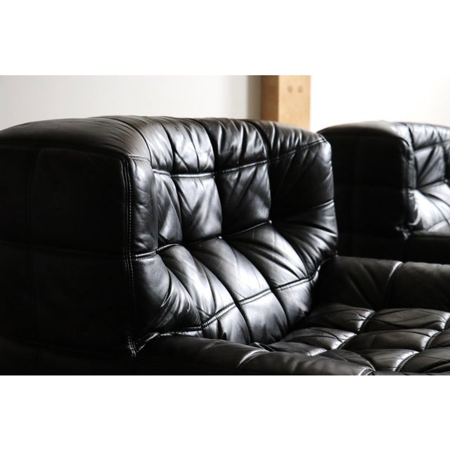 Kashima Lounge Chairs in Leather by Michel Ducaroy for Ligne Roset, 1969, Set of 2, Set of 2 For Sale - Image 3 of 15